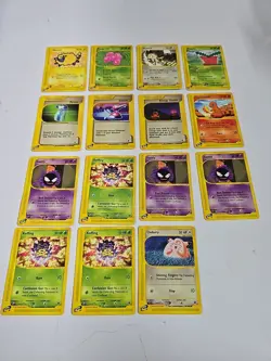 Lot Of 15 Vintage E Reader Pokemon Cards Gastly Clefairy - Image 1