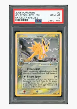 PTCG Pokemon PSA10 Jolteon Reverse Foil 2005 7/113 EX Delta Species English - Image 1