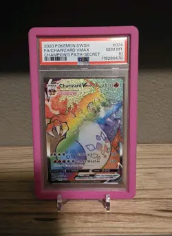 CHARIZARD VMAX PSA 10 2020 PSWORD & SHIELD CHAMPION'S PATH 074/073 /with Guard - Image 1