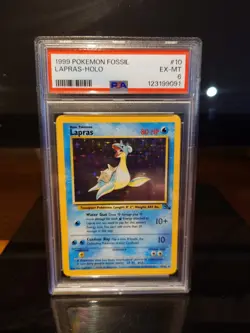 Pokemon TCG Lapras Fossil Holo Unlimited PSA 6 - Image 1