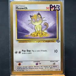 Meowth - 56/64 - Jungle Set - Golden Border Promo - Pokemon - WOTC - Played - Image 3