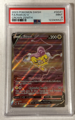 Raikou V Full Art PSA 9 MINT 2023 Pokemon SWSH Crown Zenith #GG41/GG70 - Image 1