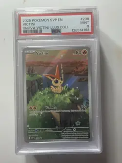 2025 POKEMON SVP PROMO UNOVA VICTINI ILLUSTRATION COLLECTION #208 VICTINI PSA 9 - Image 1
