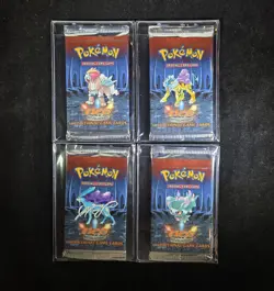 Pokemon Neo Revelation - 4 Booster Pack Art Set - Unlimited 2001 - Image 1