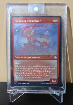 MTG Kolaghan Warmonger No Black Ink Error Card - Image 1