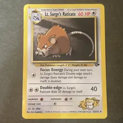 Lt. Surge’s Raticate 53/132 Regular Gym Challenge - 1st Edition - Image 1
