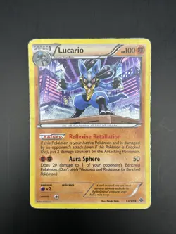 2012 Pokemon Lucario Holo Rare 64/99 Black & White: Next Destinies Card - Image 3