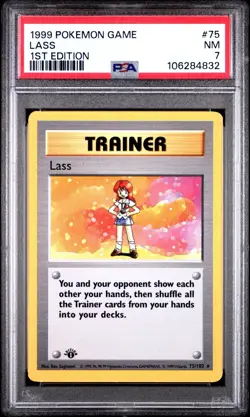 Shadowless 1st Edition LASS BASE Set Pokemon Card 75/102 PSA 7 1999 Low Pop! - Image 1