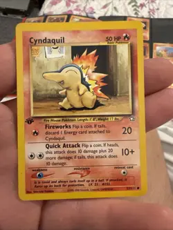 2000 Pokemon Cyndaquil 57/111 First Edition Neo Genesis Set Common Card - Image 1