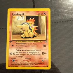 2000 Pokemon Cyndaquil 57/111 First Edition Neo Genesis Set Common Card - Image 2