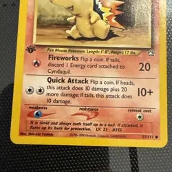 2000 Pokemon Cyndaquil 57/111 First Edition Neo Genesis Set Common Card - Image 4