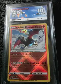 Radiant Charizard Crown Zenith Holo Card 020/159 Ace Grade Gem Mint 10 - Image 1