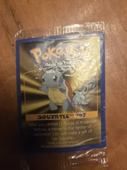 Squirtle #7, 1999 Pokemon Game Tip Card, Nintendo & Kellogg Canada NEW - Image 1