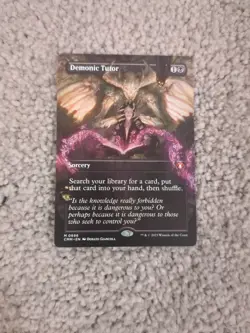 MTG Demonic Tutor #0696 Borderless Mythic Commander Masters (CMM) - Image 1