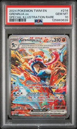 2024 POKEMON TWM EN-TWILIGHT MASQUERADE #214 GRENINJA EX PSA 10 - Image 1