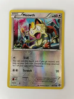 Pokemon TCG Meowth 88/114 Steam Siege Reverse Holo Common NM/MINT - Image 1