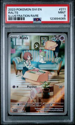 2023 POKEMON SVI EN-SCARLET & VIOLET ILLUSTRATION RARE #211 RALTS PSA 9 - Image 1