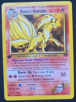 Vintage Pokemon TCG Gym Challenge - Blaine's Ninetails 1st Ed. Rare - (NM/LP) - Image 1