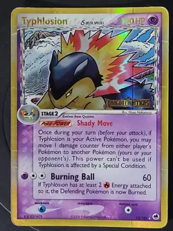 Typhlosion DELTA SPECIES 12/101 (REVERSE HOLO) ex Dragon Frontiers Pokemon - HP - Image 1
