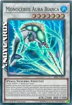 MONOCEROS AURA BIANCA (White Aura Monoceros) Super R • RIRA IT095 • 1Ed • YUGIOH - Image 1