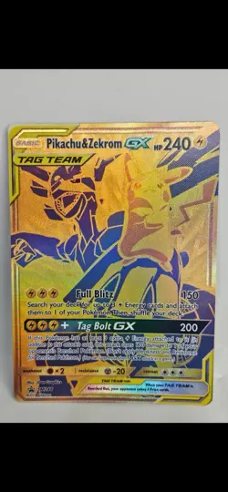 Pokemon Pikachu & Zekrom GX Tag Team SM248 Sun & Moon Promo Card NM- Condition - Image 1
