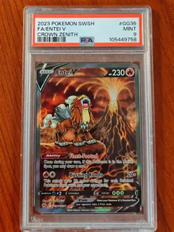 Entei v SWSH Crown Zenith Galarian Gallery GG36/GG70 Pokemon Card TCG PSA 9 Mint - Image 1