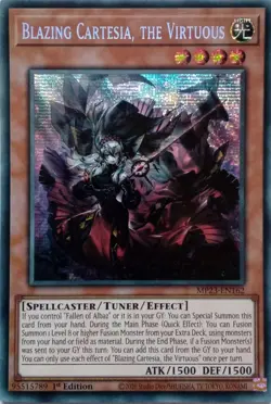 MP23-EN162 BLAZING CARTESIA, THE VIRTUOUS SECRET RARE 1ST EDITION YuGiOh CARD - Image 1