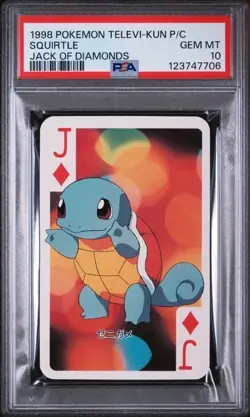 PSA 10 GEM MINT 1998 Televi-Kun Squirtle Jack of Diamonds Playing Card - Image 1