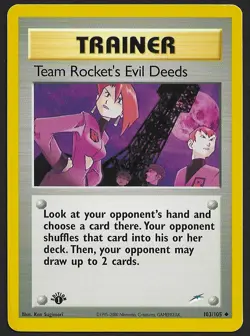 Pokemon TCG Team Rocket’s Evil Deeds - Neo Destiny 103/105 1st Edition card - Image 1