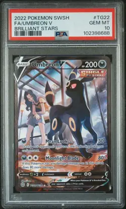 UMBREON V TG22/TG30 | PSA 10 | Brilliant Stars Full Art Graded Pokemon Card - Image 1
