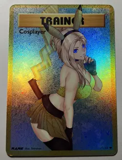 SEXY HEROINE WAIFU Pikachu Cosplayer POKEMON ACG PREMIUM HOLOFOIL CARD NM - Image 1