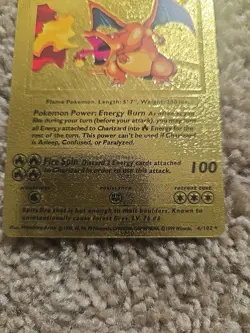 Pokemon TCG Charizard Holo Foil Rare Card 4/102 Original Base Set Gold Foil - Image 3
