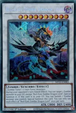 MP23-EN083 RED-EYES ZOMBIE DRAGON LORD SECRET RARE 1ST EDITION YuGiOh CARD - Image 1