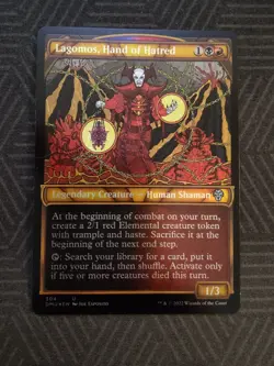 mtg lagomos, hand of hatred showcase foil 304 dominaria united - Image 1