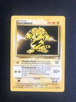 Electabuzz 24/130 Rare Non Holo Pokemon Card. Base Set 2. LP/MP - Image 1