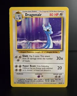 Pokemon TCG - DRAGONAIR - 18/102 - RARE - UNLIMITED - BASE SET 1999 - WOTC - LP - Image 1