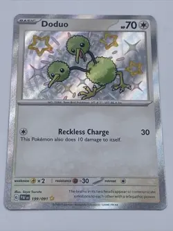 Pokemon TCG: Doduo 199/091 Scarlet & Violet: Paldean Fates Shiny Rare Holo - Image 2