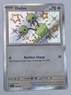 Pokemon TCG: Doduo 199/091 Scarlet & Violet: Paldean Fates Shiny Rare Holo - Image 3