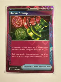 Unfair Stamp 165/167 Pokemon Twilight Masquerade Rare Holo - Image 1