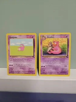 Pokemon TCG Slowpoke & Slowbro Fossil Edition Unlimited Regular LP - Image 1