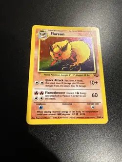 Pokemon TCG Flareon Jungle 3/64 Holo Unlimited Holo Rare *Near Mint* - Image 1