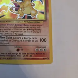 Pokemon TCG Charizard 4/102 Base Set Holo 1999 - Image 4