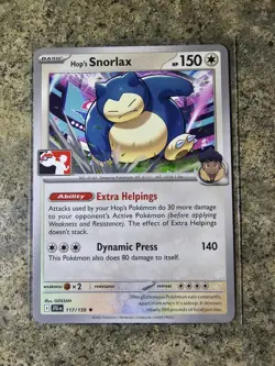 Play! Pokemon Prize Pack Series 7 Journey Together 117/159 Hop's Snorlax - Image 1