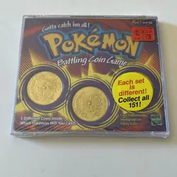 1999 Pokemon Battling Coin Game, 3 Different Coins, New And Sealed, Hasbro - Image 1