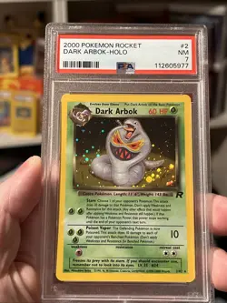 2000 Pokemon Rocket 19 Dark Arbok 1st Edition PSA 7 - Image 1