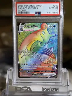 2020 Pokemon SWSH Full Art Lapras VMAX Secret PSA 10 GEM MT - Image 1