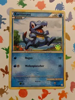 Pokemon TCG Totodile 86/123 Snowflake Stamp *German* Promo 2010 Advent Holiday - Image 1