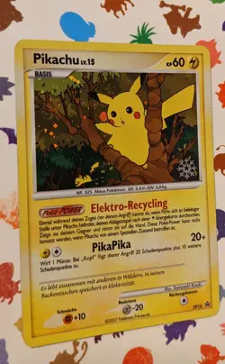 Pokemon TCG Pikachu DP16 Countdown Calendar Snowflake Stamp *German* Promo 2008 - Image 1