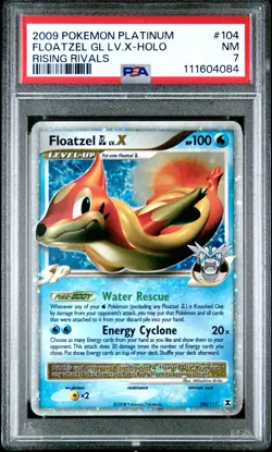 2009 POKEMON PLATINUM RISING RIVALS FLOATZEL GL LV.X #104 PSA 7 NM #111604084 - Image 1