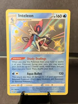 Pokemon TCG Inteleon SV027/SV122 Shining Fates: Shiny Vault Holo NM/M - Image 1